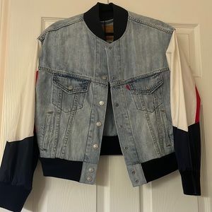 Levi’s Premium Cropped Bomber Denim Jacket